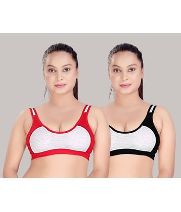 haya fashion Pack of 2 Cotton Non Padded Women's Everyday Bra ( Multicolor ) Haya Fashion Multicolor Cotton Non Padded Women's Everyday Bra