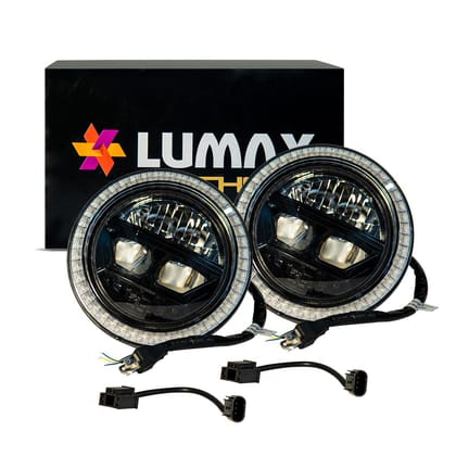 Lumax 7" Headlight Projector LED DRL Set for Thar | Set of Two 160W LED Projectors | High Visibility | Plug & Play | 12 Months Warranty