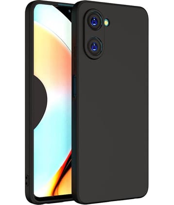 Spectacular Ace - Black Silicon Plain Cases Compatible For Realme 10 Pro 5G ( Pack of 1 )