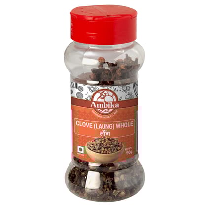 Ambika Clove Whole (Laung) 50g | Aromatic Cloves with No Added Artificial Color, Flavor & Preservatives (Bottle)