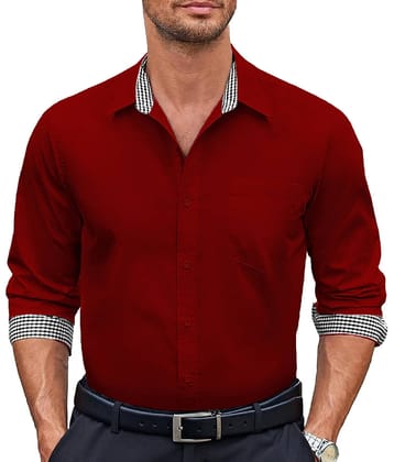 WEBRIC Cotton Blend Regular Fit Full Sleeves Men's Formal Shirt - Navy Blue ( Pack of 1 )