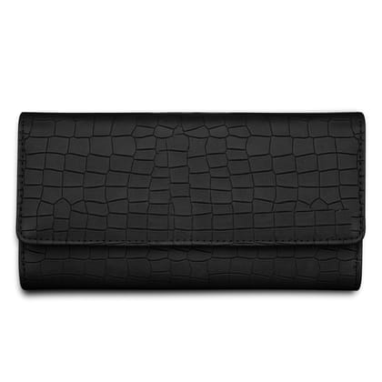 The Wallet Store Croco Design Clutch - Black