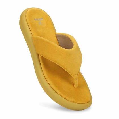 Velvet Women Slippers-Mango yellow / 6
