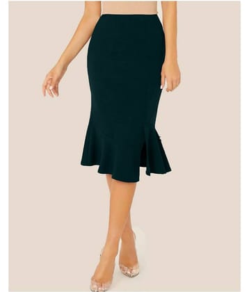 Addyvero Cotton Lycra Ruffled skirt - Green Single