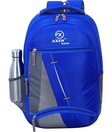 AXEN BAGS - Blue Polyester Backpack ( 30 Ltrs )