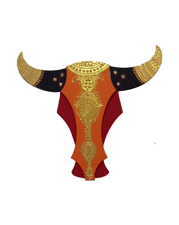 Decorative Bull Head Wall Hanging, 13 Inch x 15 Inch
