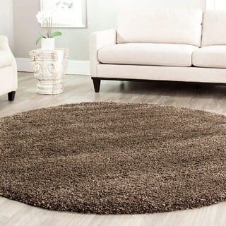 GALLERY HOME Silky Smooth Anti-Skid Shaggy Round Carpet with 2 inch Thickness (5 x 5 Round, Gold M5)