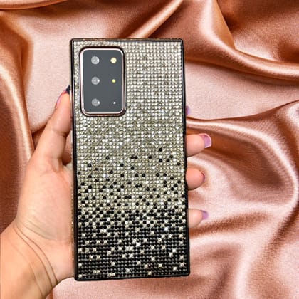 Black & Silver Gradient Rhinestones Luxury Cover-Samsung Galaxy S20