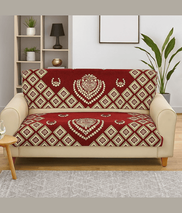 FURNISHING HUT 3 Seater Chenille Sofa Cover ( Pack of 1 )