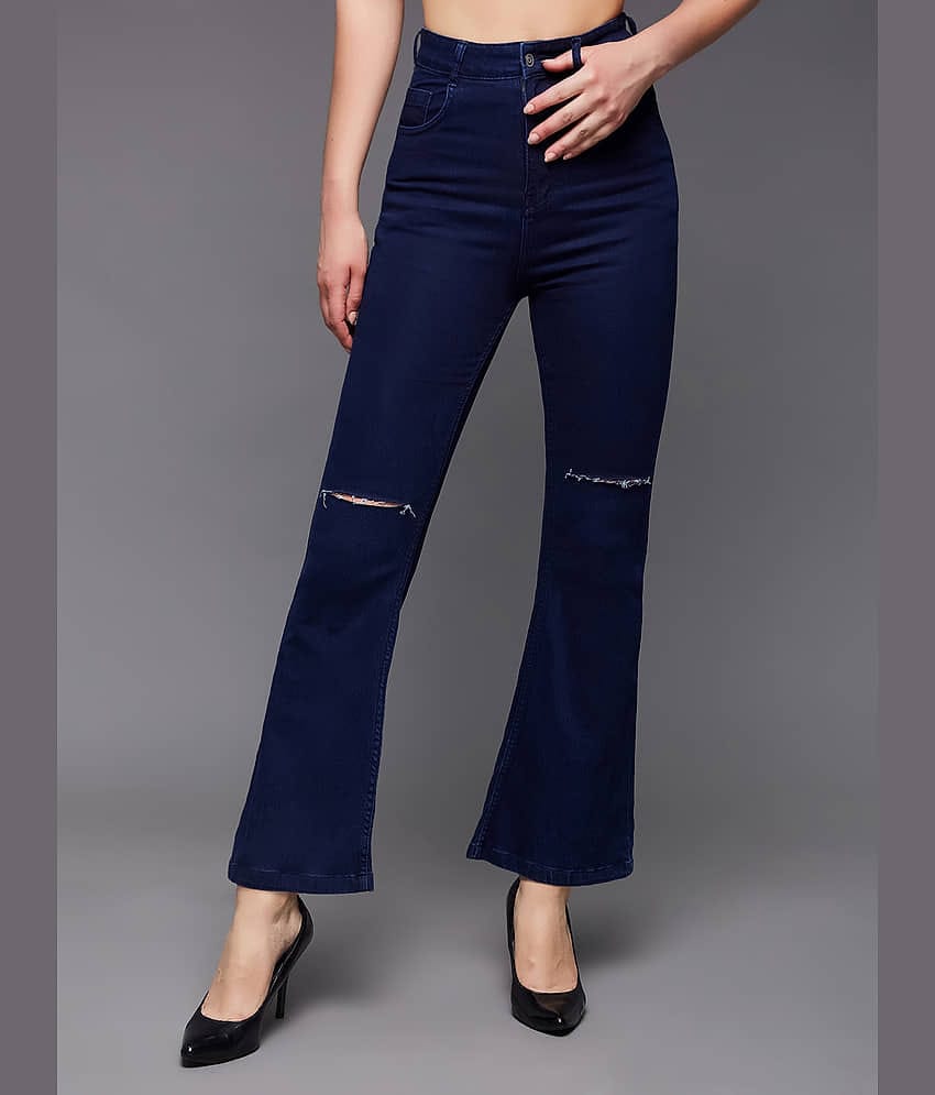 Miss Chase - Navy Blue Denim Bootcut Women's Jeans ( Pack of 1 )