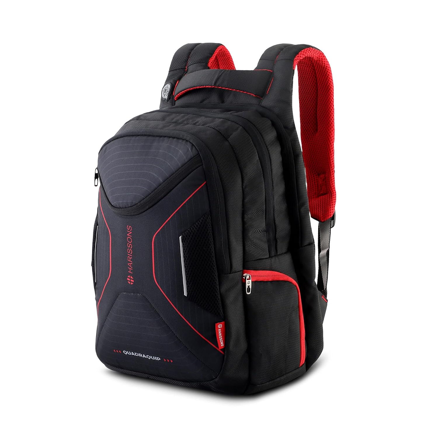 HARISSONS Glint Travel Laptop Backpack | 40L | Fits 15.6" Laptop | Water-Resistant Dobby Polyester | Anti-Theft Pocket, Rain Cover, Ergonomic Straps | Work, Travel & Commute