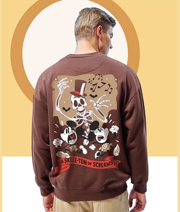 Christy World Fleece Round Neck Men's Sweatshirt - Brown ( Pack of 1 )