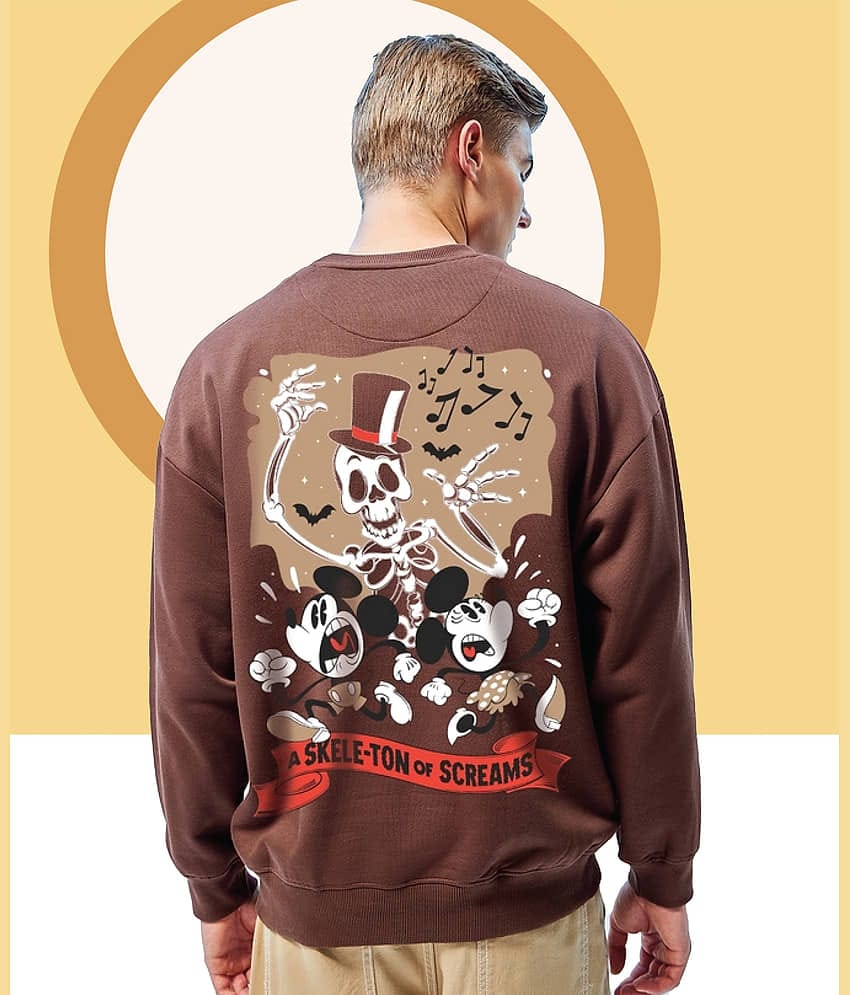 Christy World Fleece Round Neck Men's Sweatshirt - Brown ( Pack of 1 )