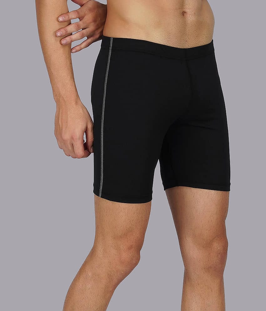 NEVER LOSE Black Polyester Men's Cycling Shorts ( Pack of 1 )