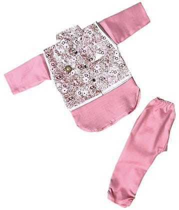 The Creators Light Pink Cotton Blend Boys Kurta Sets ( Pack of 1 ) - None