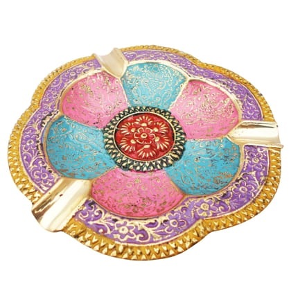 Brass Ash Tray | Elegant Table Decor Smoking Accessory, Height : 0.8 Inch (ZMAS382 E)