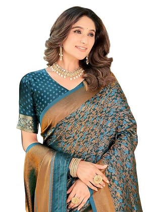 Women's Pure Kanjivaram Soft Banarasi Original Satin Silk Saree