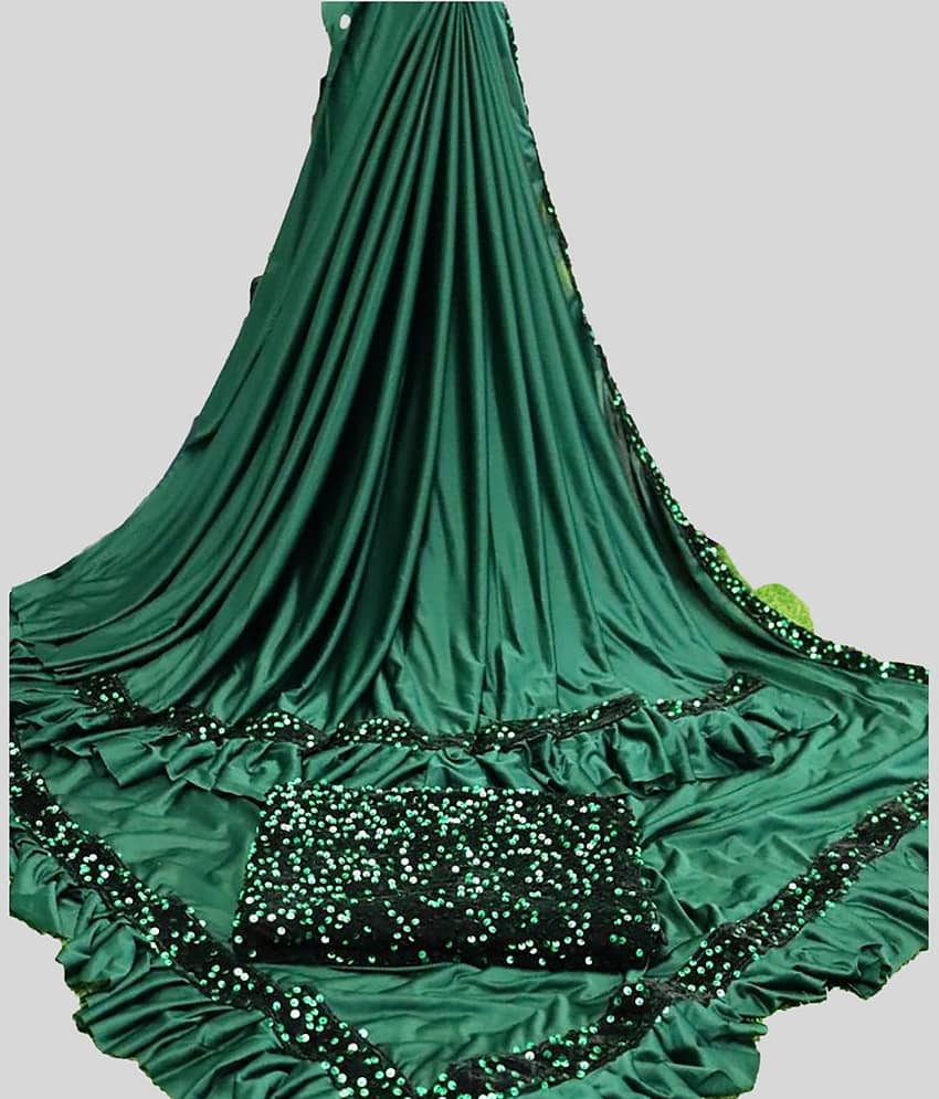 Apnisha Cotton Blend Woven Saree With Unstitched Blouse Piece ( Green )