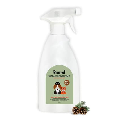 Petterati Surface Disinfectant for Removing Pee Odour & Mess, Cleaning Pet Toys - Pine (500 ML) | Pet-Safe & BKC-Free | Kills 99.9% Germs