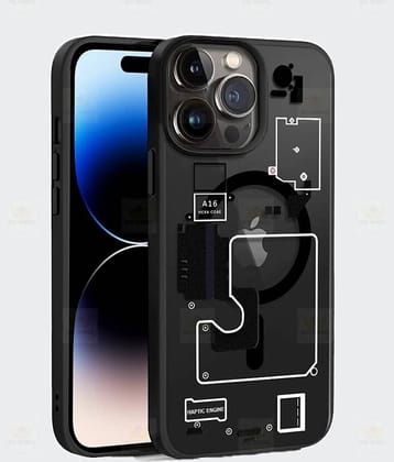 BIG WINGS Black Printed Back Cover Polycarbonate Compatible For Apple iPhone 14 Pro ( Pack of 1 )