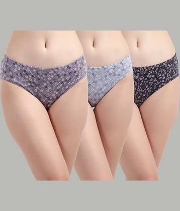 Bruchi Club Pack of 3 Cotton Hipster For Women ( Multi Color )
