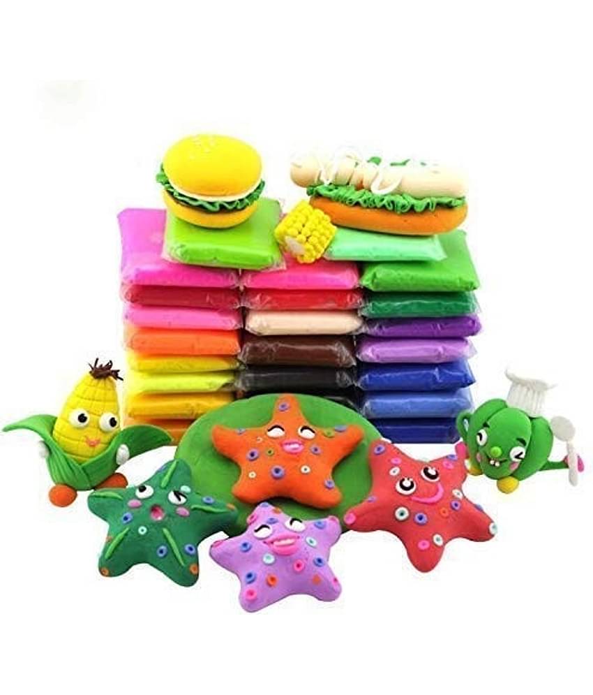 Freedy (Pack of 12) Air Dry Clay, Colorful Children Soft Clay, Creative Art Crafts, Gifts for Kids-Multi Color. Non-Toxic Modeling Magic Fluffy Foam Bouncing Clay Putty Kit for Kids with Tools