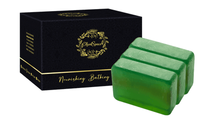 Herbspace Tulsi and Neem Bathing Bar - Pack of 3 - Enriched with Olive Oil and Almond Oil