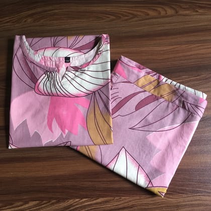 Lotus Leaf - Pink  - Cord Set - Pure Cotton-44 - XXL