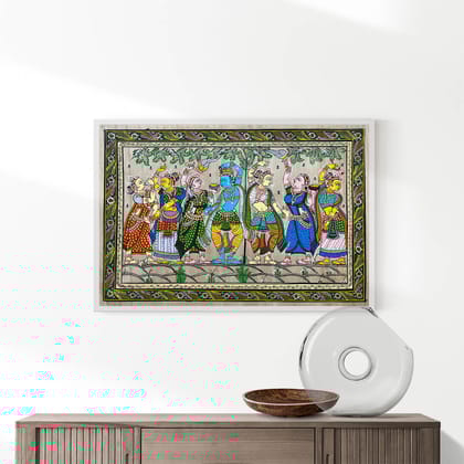 Krishna Rasleela Patta Tussar Painting