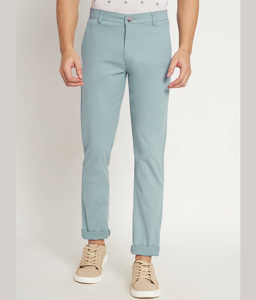 RAGZO Slim Flat Men's Chinos - Light Blue ( Pack of 1 )
