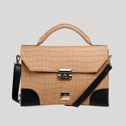TAN CROCS HANDBAG