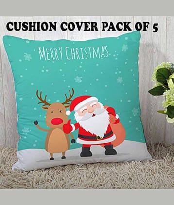 Aazeem Set of 5 Polyester Cushion Covers 40X40 cm (16X16)