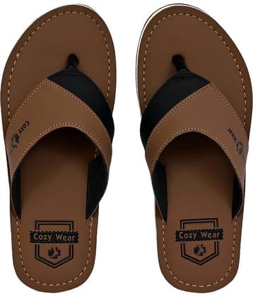Cozy Wear Brown Men's Thong Flip Flop