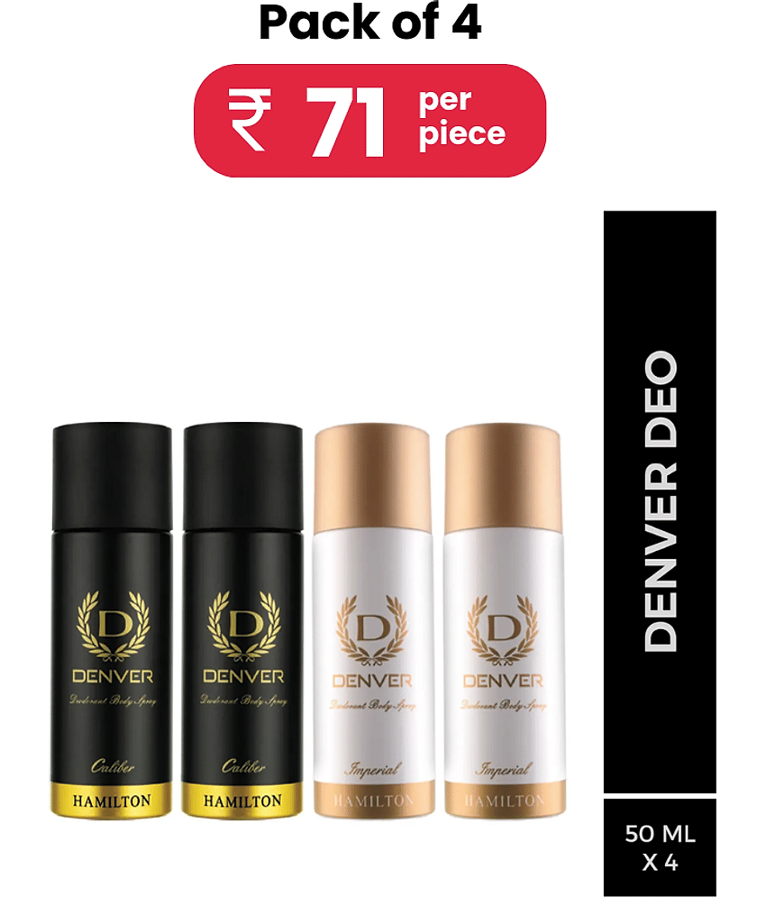 Denver Deodorant Deodorant Spray & Perfume for Men 50 ml ( Pack of 4 )