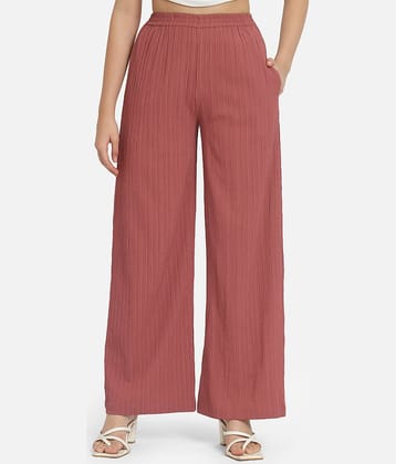 ALL WAYS YOU Pink Crepe Straight Women's Palazzos ( Pack of 1 )