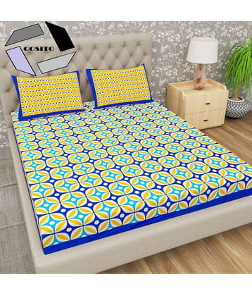 Cosito Cotton 1 Double Bedsheet with 2 Pillow Covers ( Multicolor )