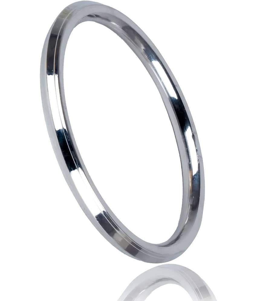 SHANKH-KRIVA Stainless Steel Platinum silver  mens boys kada -100510