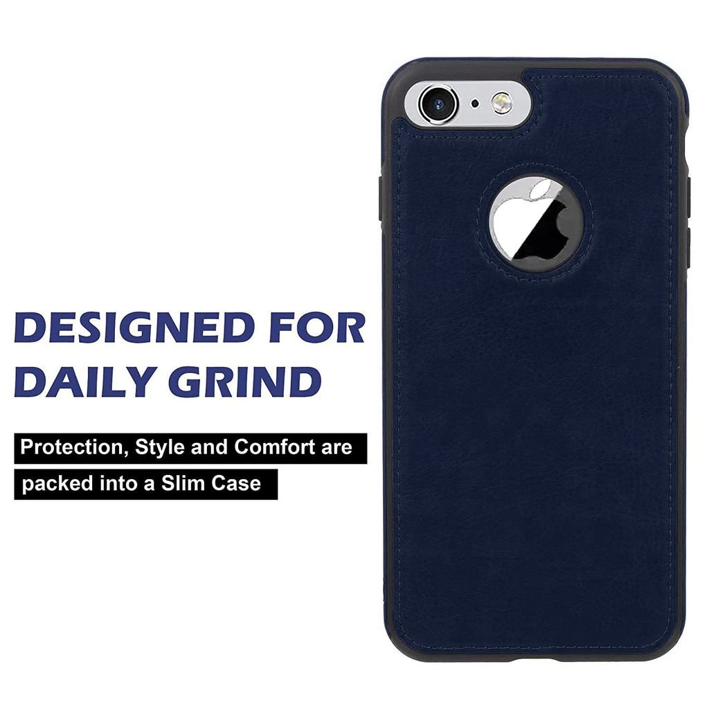 LIRAMARK PU Leather Flexible Back Cover Case Designed for iPhone 7/8