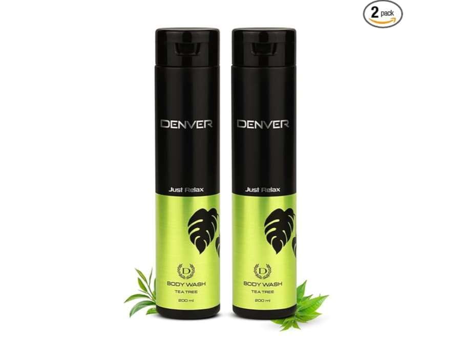 DENVER Just Relax Tea Tree Body Wash - 200ML Each (Pack of 2) | Enriched with Tea Tree Extracts - Best Body Wash Cleanser for Men