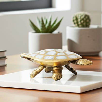 Brass Showpiece Tortoise, Turtle [Kachua] Statue, Height : 1.6 Inch (ANMAS002 B)
