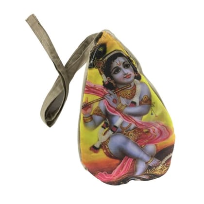 MAYAPURI Bal Krishna Printed Chanting Bag/Japa Bag with Sakshi Mala Counter (Pack of 1)