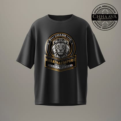 Chhaava: The Mark of a Warrior Black Oversized T-Shirt-M
