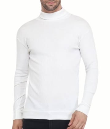 OLENE Woollen Blend High Neck Men's Full Sleeves Pullover Sweater - White ( Pack of 1 )
