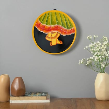 Handpainted Pichwai Radha Ji Foot Painting Wall Plate 10