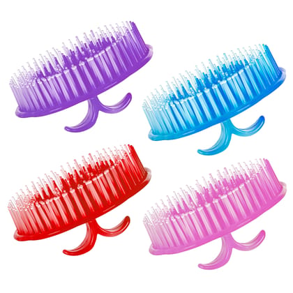 Ankita Hand Grip Round Comb & Scalp Massager | Small Round Hair Comb Shampoo Brush Scalp Massage | Tangle Eraser Detangling Brush |Soft Bristles for Gentle Scalp Care, Deep Cleaning, Dandruff Prevention, Oil Control, Relaxing Head Massage| Combo Pack of 