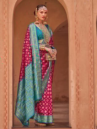 Red Soft Silk Printed Patola Saree