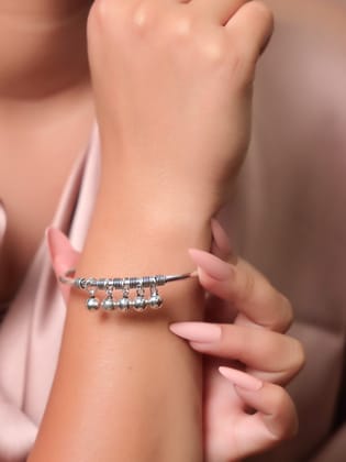 Jingle Bell Charm Silver Bangle | 925 Pure Silver-925 Pure Silver