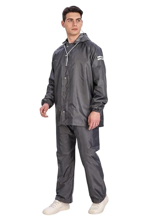 Men's Raincoat ||Waterproof for Bike ||Reversible Double Layer with Hood || Set of Top and Bottom With Cap rain Wear