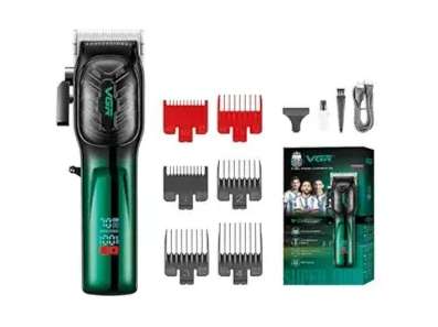 VGR V-654 Professional Trimmer 200 min Runtime 10 Length Settings (Green, Black)