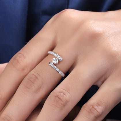 Eloween Solitaire Silver Ring for Women-4 / Yellow Gold